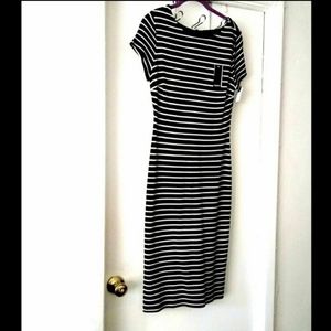NWT*Premise black striped sheath dress*sz S